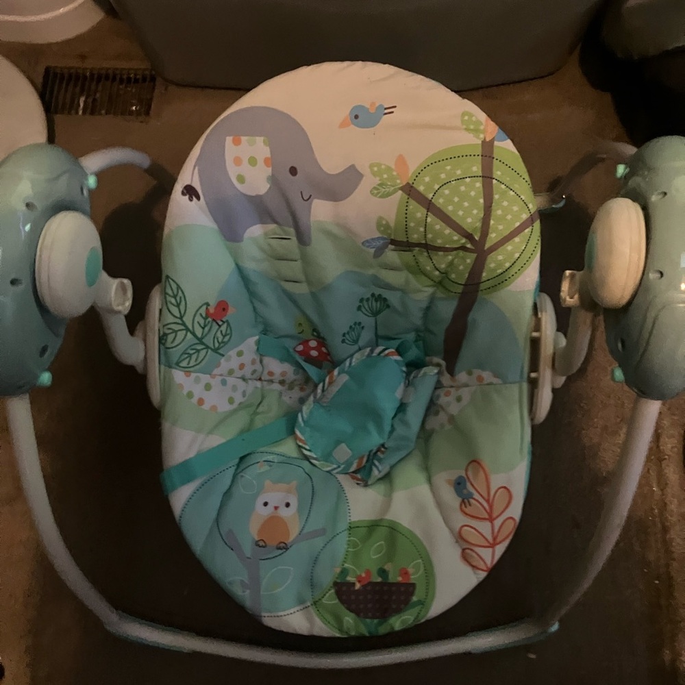 Baby Swing with Elephant and Owl Design